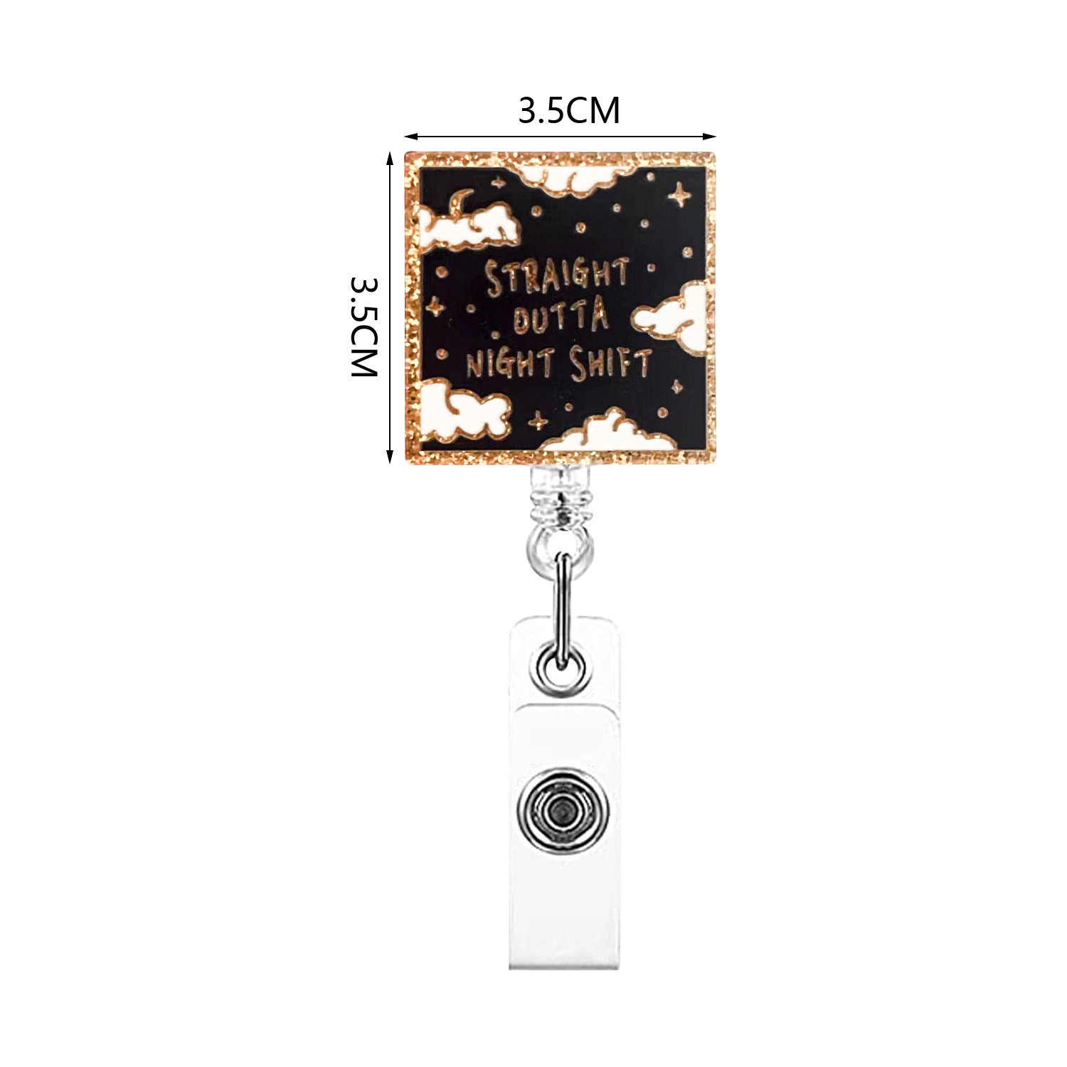 Wholesale Glitter acrylic patch turntable stethoscope retractable and easy to pull